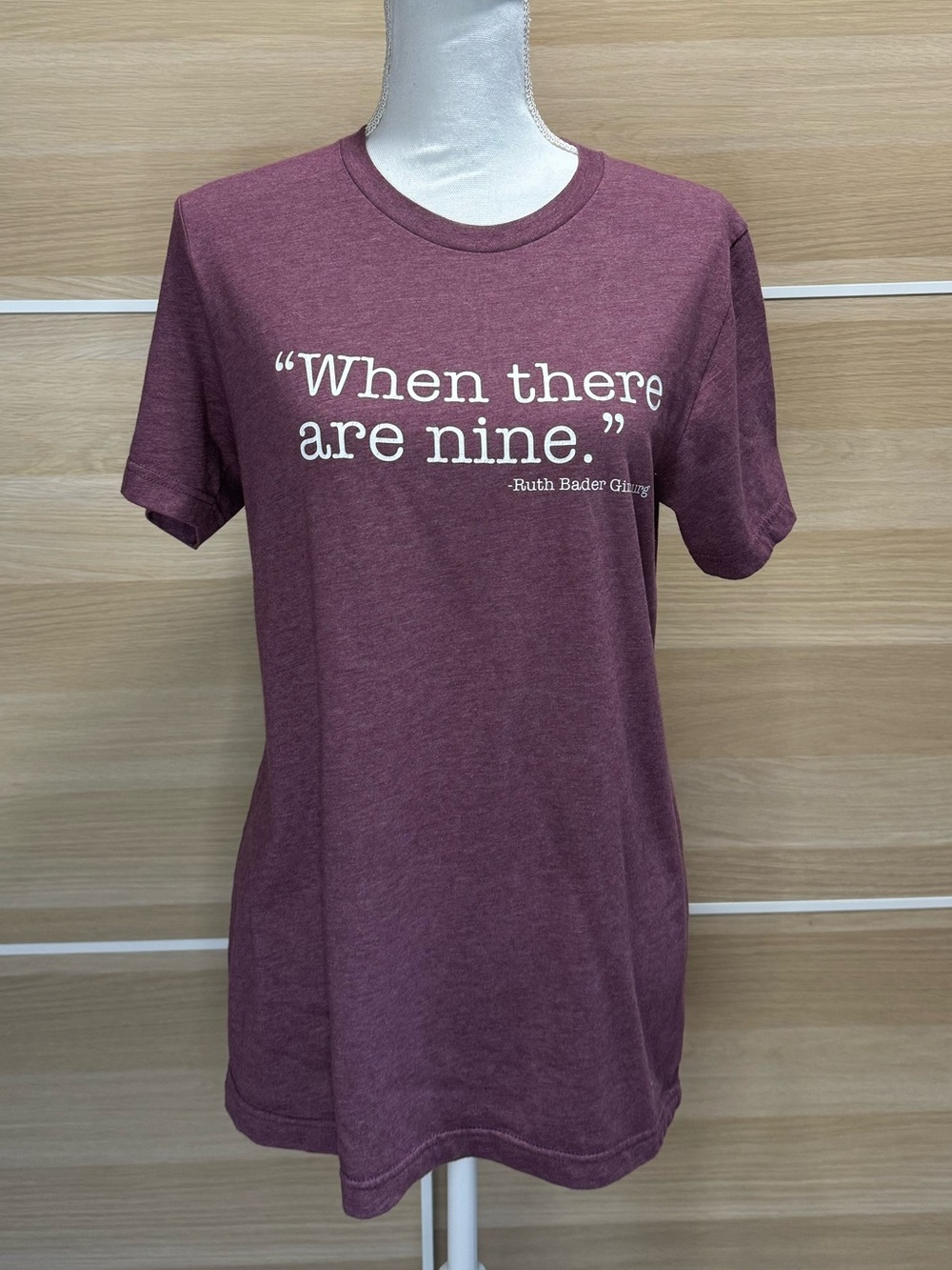 "When there are nine." Graphic Tee in Heather Wine